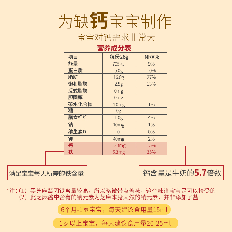 roland食品旗舰店Roland罗朗德婴儿有机黑芝麻酱350g高钙辅食宝宝拌饭食用添加料1