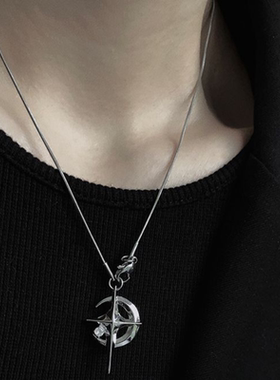 简约星芒小众星系项链冷淡风高级中性锁骨链甜酷毛衣链男女