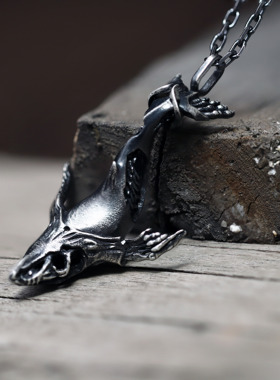 骸骨原创手工银饰定制52赫兹鲸鱼