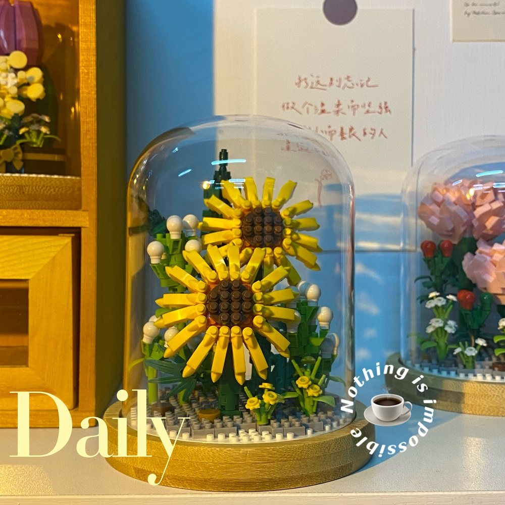 永生玫瑰积木花束益智拼装鲜花玩具送女生系列情人节拼图生日礼物