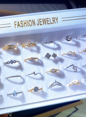 女3A微镶锆石日韩保色戒指