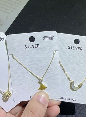 通体S925纯银锁骨链女锆石项链