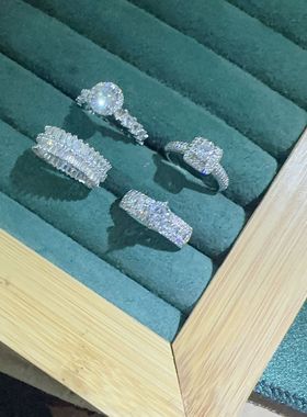 女锆石满钻微镶夸张跨境戒指