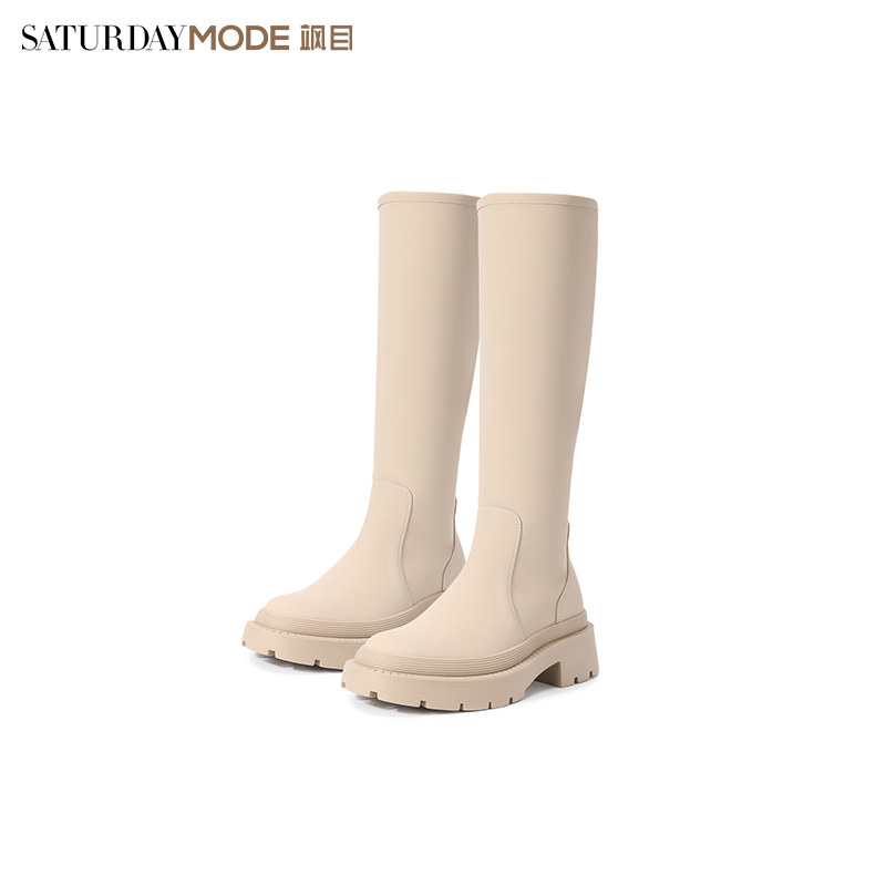 星期六高筒瘦瘦女2022冬新骑士靴 SATURDAYMODE骑士靴