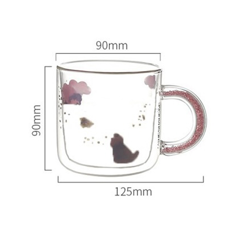 多趣酷思dolce gusto双层隔热刻度杯咖啡玻璃杯子300ml高度12cm - 图2