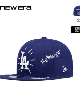 NEW ERA纽亦华26新品59FIFTY DAY MLB涂鸦平檐棒球帽硬顶NE5950