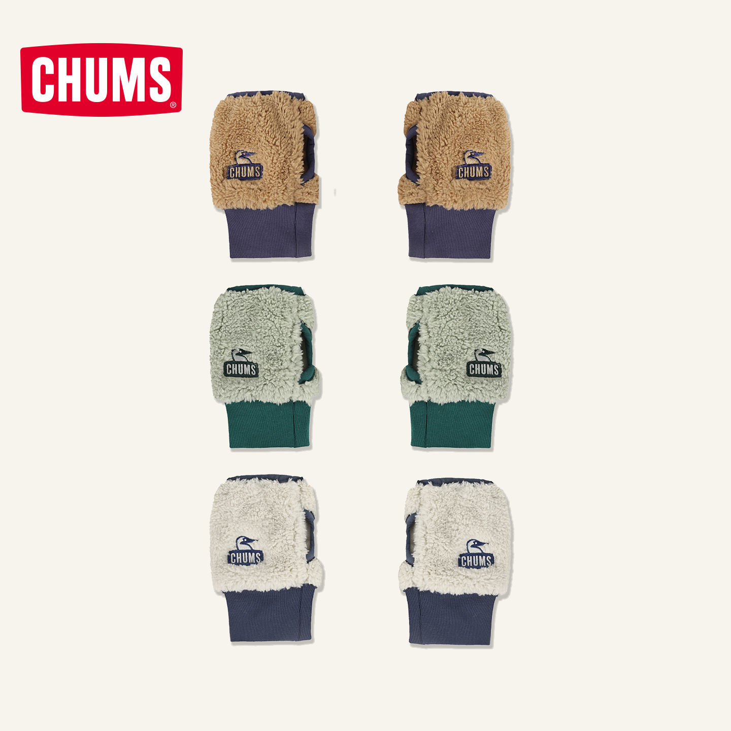 CHUMS洽洽鸟户外运动休闲抓绒保暖手套男女冬便携暖手宝CH09-1337 - 图3