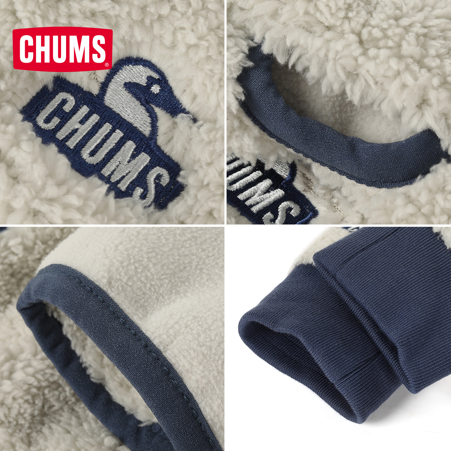 CHUMS洽洽鸟户外运动休闲抓绒保暖手套男女冬便携暖手宝CH09-1337 - 图2