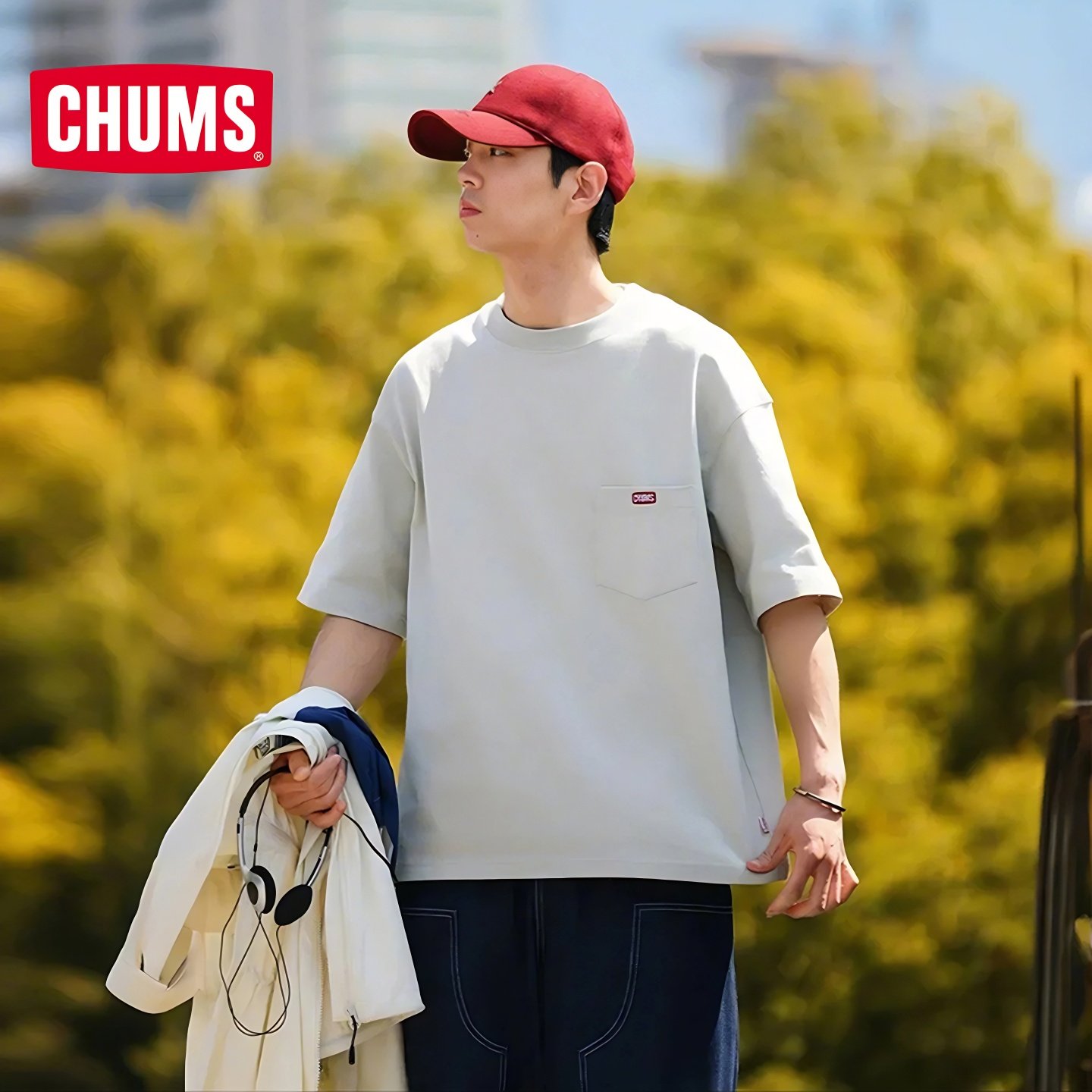 CHUMS洽洽鸟户外短袖T恤休闲简约重磅棉上衣运动男女CH01-2601,淘宝优惠券,粉丝福利购,淘宝优惠卷