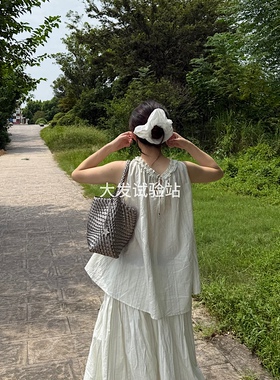 大发试验站 纯白进口面料薄款大肠圈少女百搭精致发绳可爱四季ins