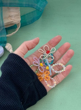 大发试验站 少女感碎花手工串珠小众戒指独特设计精致网红指环ins