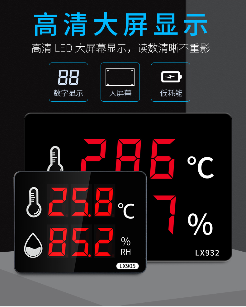 温湿度计表大屏显示仪器高精度实验室内养殖工业冷库家专用壁挂式-图3