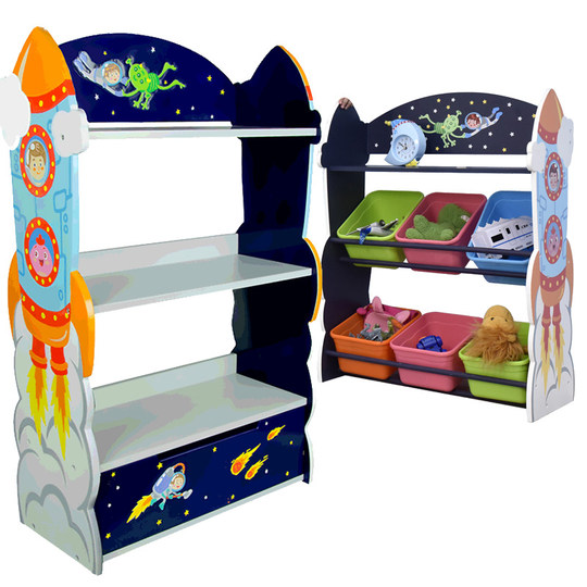 Teamson Fenduoqi kindergarten home storage rack organizer storage cabinet children's toy storage rack wooden