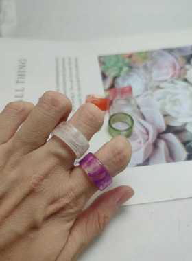 女树脂日韩迷你戒指实惠