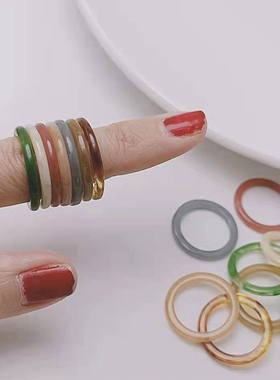 韩细圈戒指女多色百搭情侣