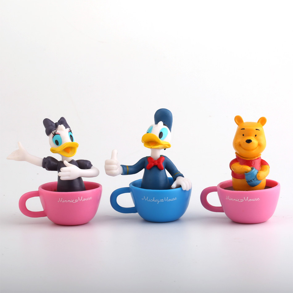 鸭米奇老鼠6款蛋糕装饰摆件茶杯款生日烘焙装饰公仔玩具模型盲盒 - 图1