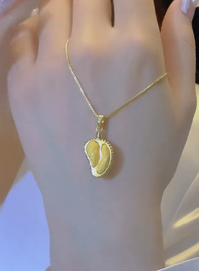 钛钢不掉色榴莲吊坠项链锁骨链
