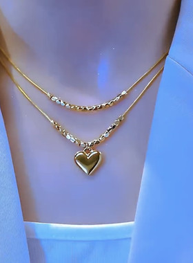 爱心双层项链性感百搭锁骨链颈链