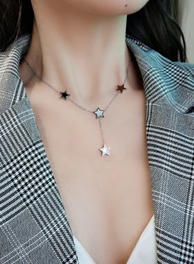 银色流苏钛钢学生森系锁骨链网红