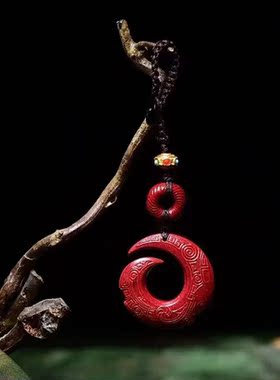 原创独家设计 天然原矿朱砂 紫金砂时来转运手机挂件 纯手工制作