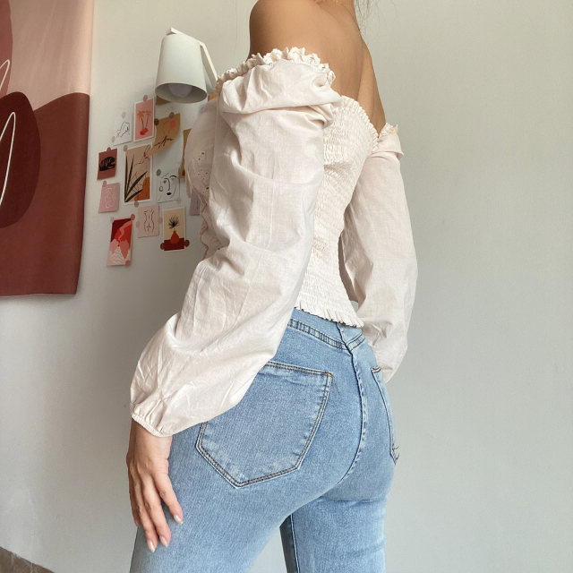 Beran exclusive customized elastic pleated long-sleeved shirt