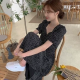 Летнее платье, ретро длинная юбка, в цветочек, французский стиль