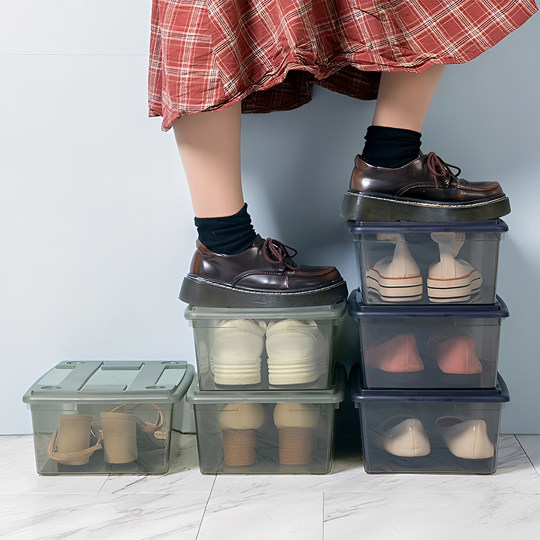 Home shoe box storage box with lid dustproof plastic