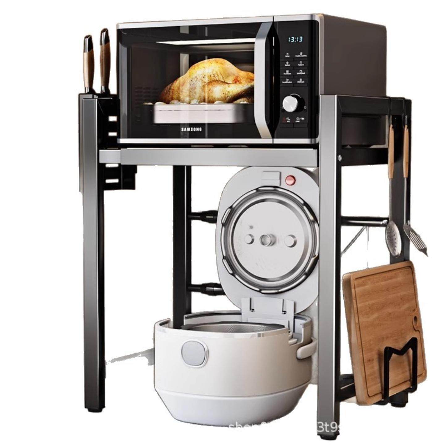 厨房置物架电饭煲置物架伸缩款微波炉架可伸缩烤箱收纳架台面家用,淘宝优惠券,粉丝福利购,淘宝优惠卷