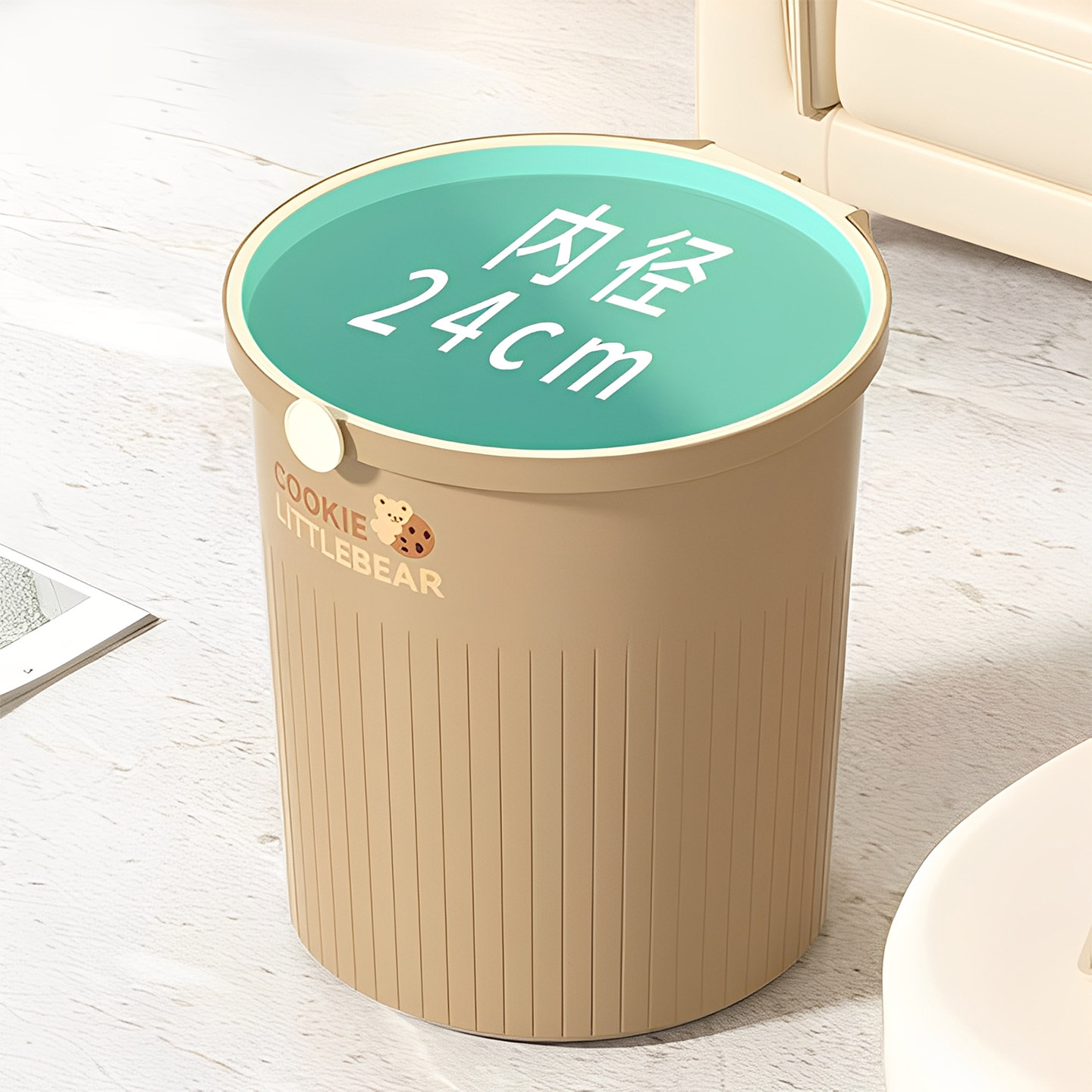 居家家垃圾桶家用2024新款厨房卫生间收纳桶客厅卧室大号压圈纸篓