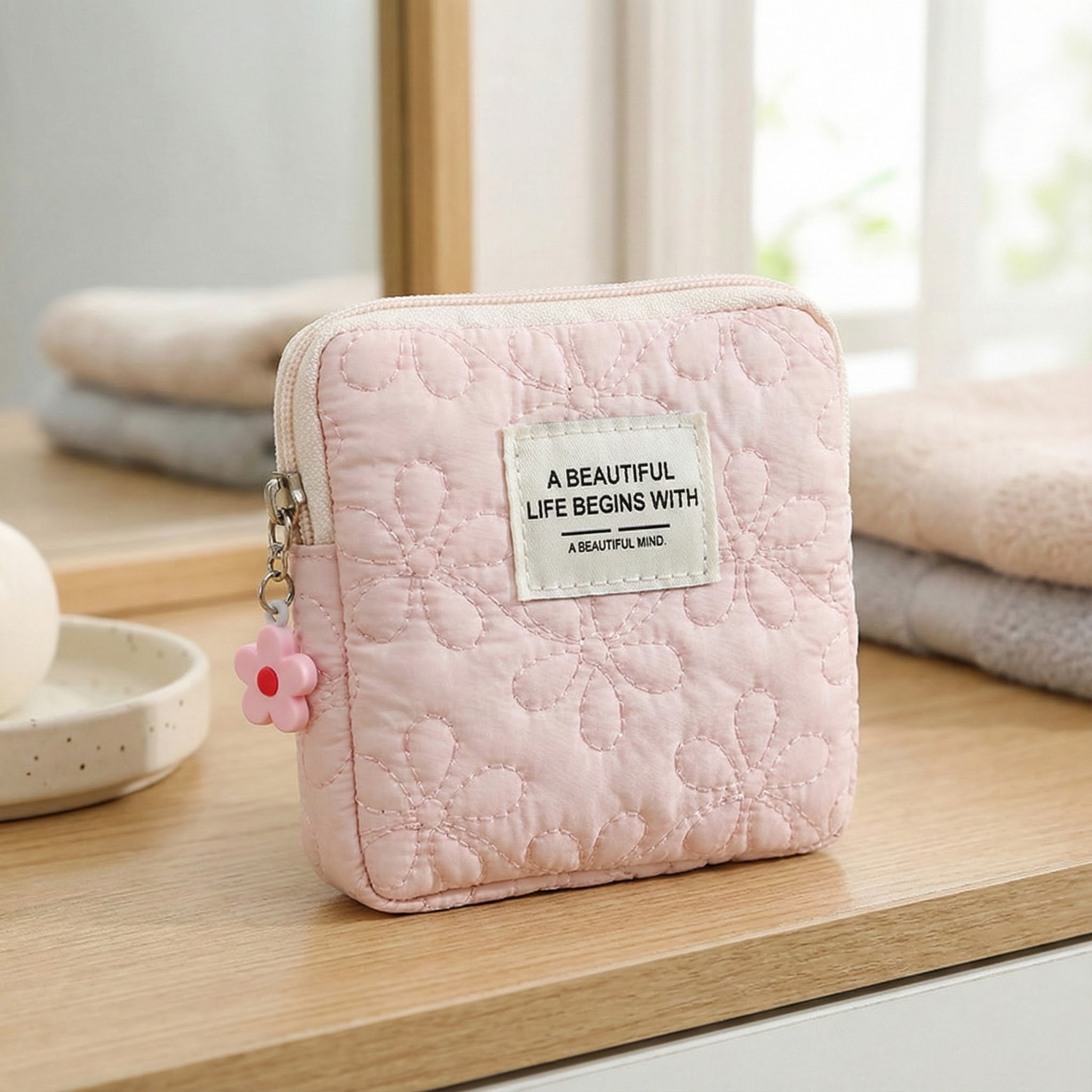 可爱小花杂物收纳袋卫生棉包耳机包口红包数码整理包零钱包,淘宝优惠券,粉丝福利购,淘宝优惠卷