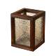 Begonia flower glass solid wood pen holder retro style desktop large