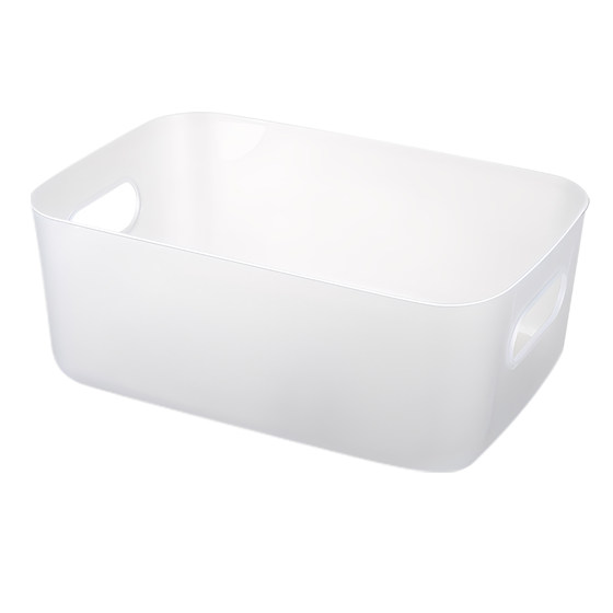 Transparent cosmetic storage box with lid