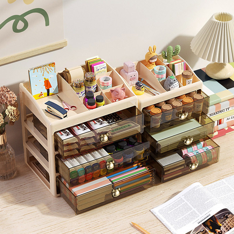 【直播专享】3层桌面收纳盒抽屉式化妆品储物箱桌面多层置物架,淘宝优惠券,粉丝福利购,淘宝优惠卷