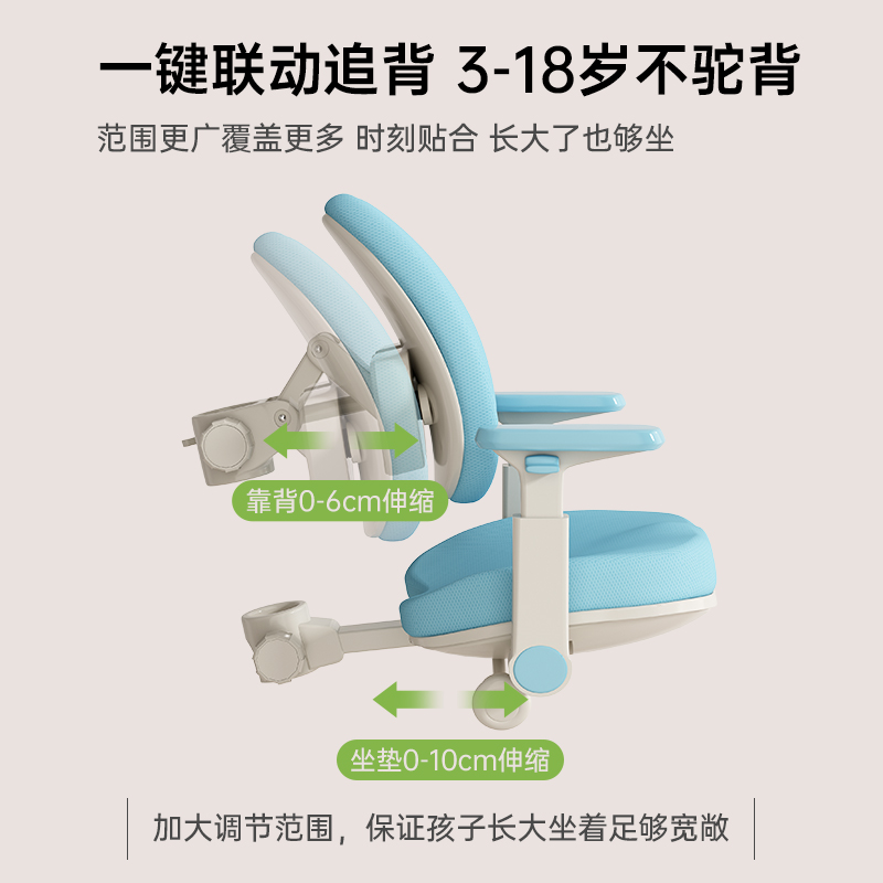 童星儿童学习椅升降小学生家用写字椅矫正坐姿座椅靠背书桌椅子 - 图0