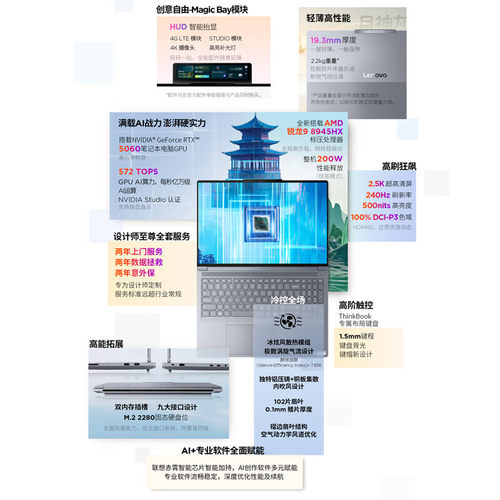 【国家补贴20%】联想ThinkBook16P 2025新款锐龙R9 8945HX RTX5060独显 16英寸学生办公设计游戏本笔记本电脑 - 图0