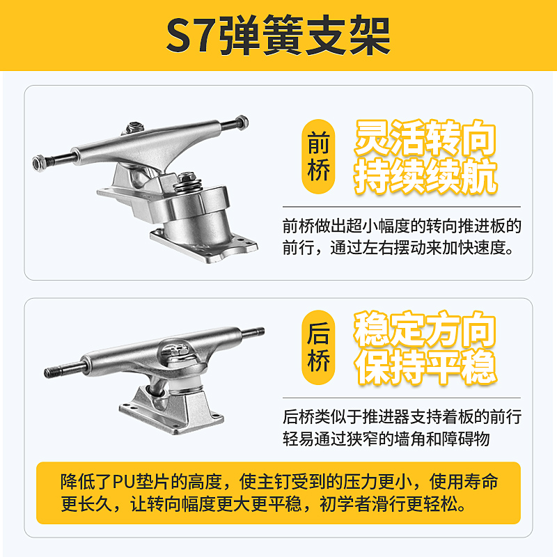 迈卡龙陆地冲浪板滑板S7成人专业S9初学者儿童免蹬地陆冲板Slide - 图2