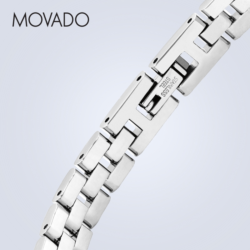 【520礼物】Movado/摩凡陀爱莎系列时尚钢带手镯式石英女表镶真钻 - 图1