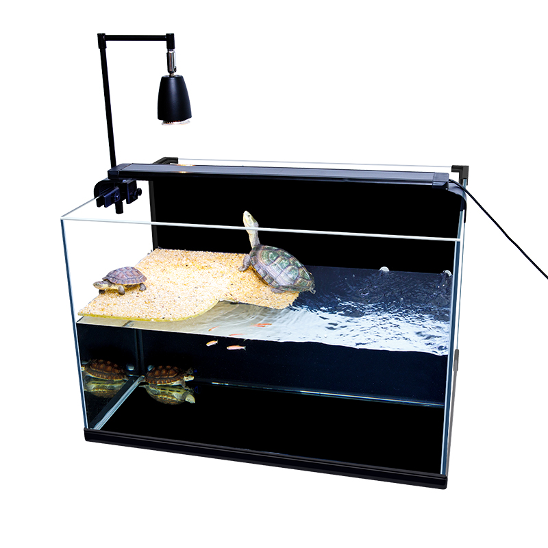 乌龟大缸型家用造景带晒台超白玻璃背滤深水生态箱鱼缸鱼龟混养缸-图0