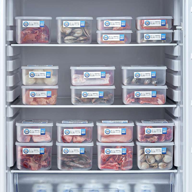 日本进口NAKAYA银离子抗菌保鲜盒食品级冰箱专用冻肉收纳盒密封盒-图1