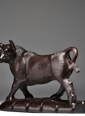 黑檀木生肖牛家居客厅工艺品