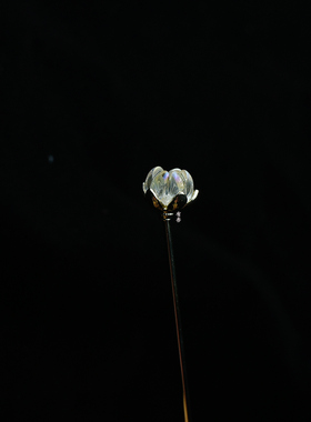 小巧玲珑的水晶莲花簪子