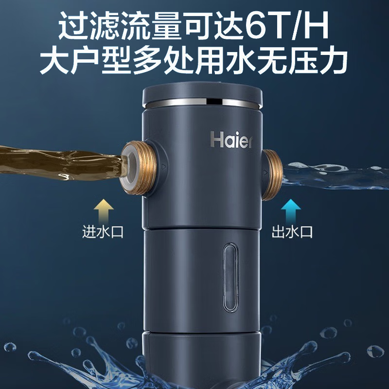 海尔（Haier） 前置过滤器6T大通量40微米反冲洗水压监测HP40 - 图3