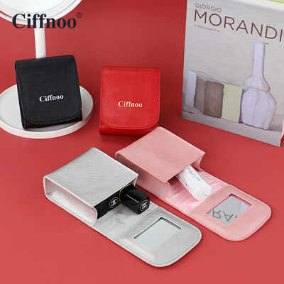 Ciffnoo口红收纳包小号唇膏分装迷你粉色旅行便携专用化妆包女生 虎窝淘
