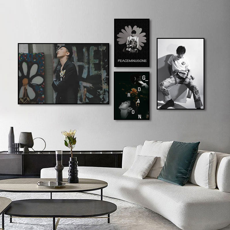 权志龙GD海报挂画潮牌服装店卧室床头装饰画潮流客厅沙发背景壁画,淘宝优惠券,粉丝福利购,淘宝优惠卷