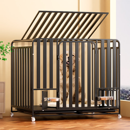 狗笼子大型犬中型犬萨摩耶金毛拉布拉多边牧狗狗带厕所狗笼l-大型 - 图1