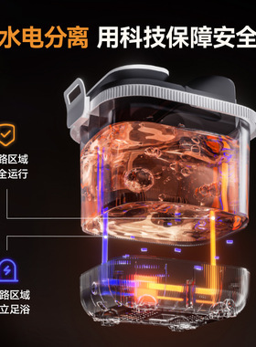 奥克斯足浴盆家用加热恒温电动熏蒸自动按摩泡脚桶过小腿足浴器