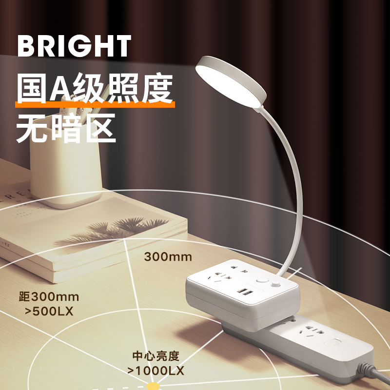 家中牛插座式led灯多功能USB转换器插头家用卧室学生宿舍阅读夜灯-图0