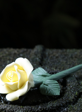 手工陶瓷玫瑰花摆件创意居家摆设