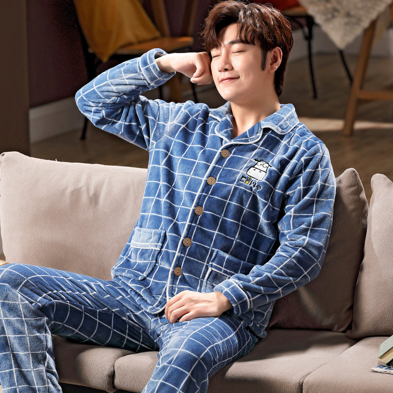 青少年珊瑚绒加厚学生秋冬款睡衣 jianabear加拿熊内衣旗舰睡衣/家居服套装