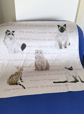可爱狗狗小猫印花大方巾女头巾